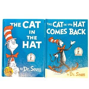 Vintage 1985-86 Cat in the Hat & Comes Back Books, Dr. Seuss, 2 Books